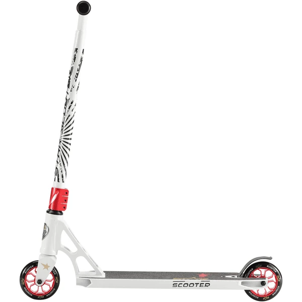 STAR- SCOOT ER® Free Style Aluminium Jump Stunt Scoot Er | 110mm Wielen | Wit Rood 4 STAR- SCOOT ER® Free Style Aluminium Jump Stunt Scoot Er | 110mm Wielen | Wit Rood - Afbeelding 2