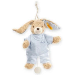 STEIFF Muziekknuffel „Huppel Haasje” 20 Cm Blauw -EXIT TOYS || Steiff || fehn Verkoopwinkel steiff muziekknuffel huppel haasje 20 cm blauw a021084 1
