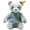 Steiff Paco Panda, Grijs/wit/ Petrol -EXIT TOYS || Steiff || fehn Verkoopwinkel steiff paco panda grijs wit petrol a314230