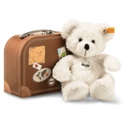 STEIFF Teddybeer „Lotte“ 28 Cm Wit Met Koffer -EXIT TOYS || Steiff || fehn Verkoopwinkel steiff teddybeer lotte 28 cm wit met koffer a021099 1