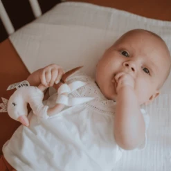 Tryco Pluche Speen Met Rammelaar - Swan Ivy -EXIT TOYS || Steiff || fehn Verkoopwinkel tryco pluche speen met rammelaar swan ivy a394204 4
