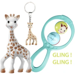 VULLI Sophie La Girafe® Geboortegeschenkset Met Sophie La Girafe®, 1 Rammelaar Swing, 1 Sleutelhanger -EXIT TOYS || Steiff || fehn Verkoopwinkel vulli sophie la girafe geboortegeschenkset met sophie la girafe 1 rammelaar swing 1 sleutelhanger a329462 1